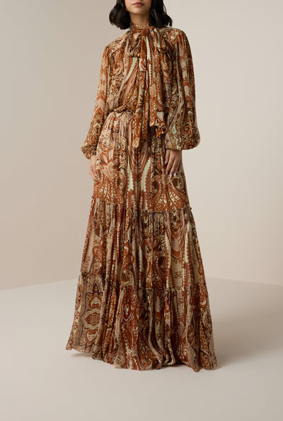 Rida Tiered Maxi Skirt
