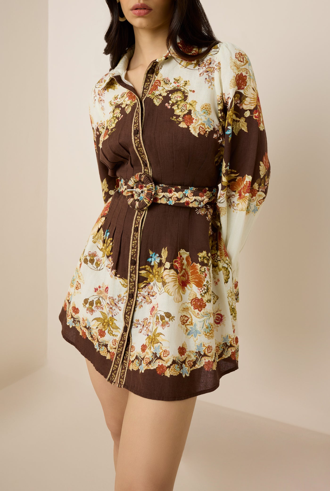hemant and nandita shirt dress Dhun Collar Long Dress S