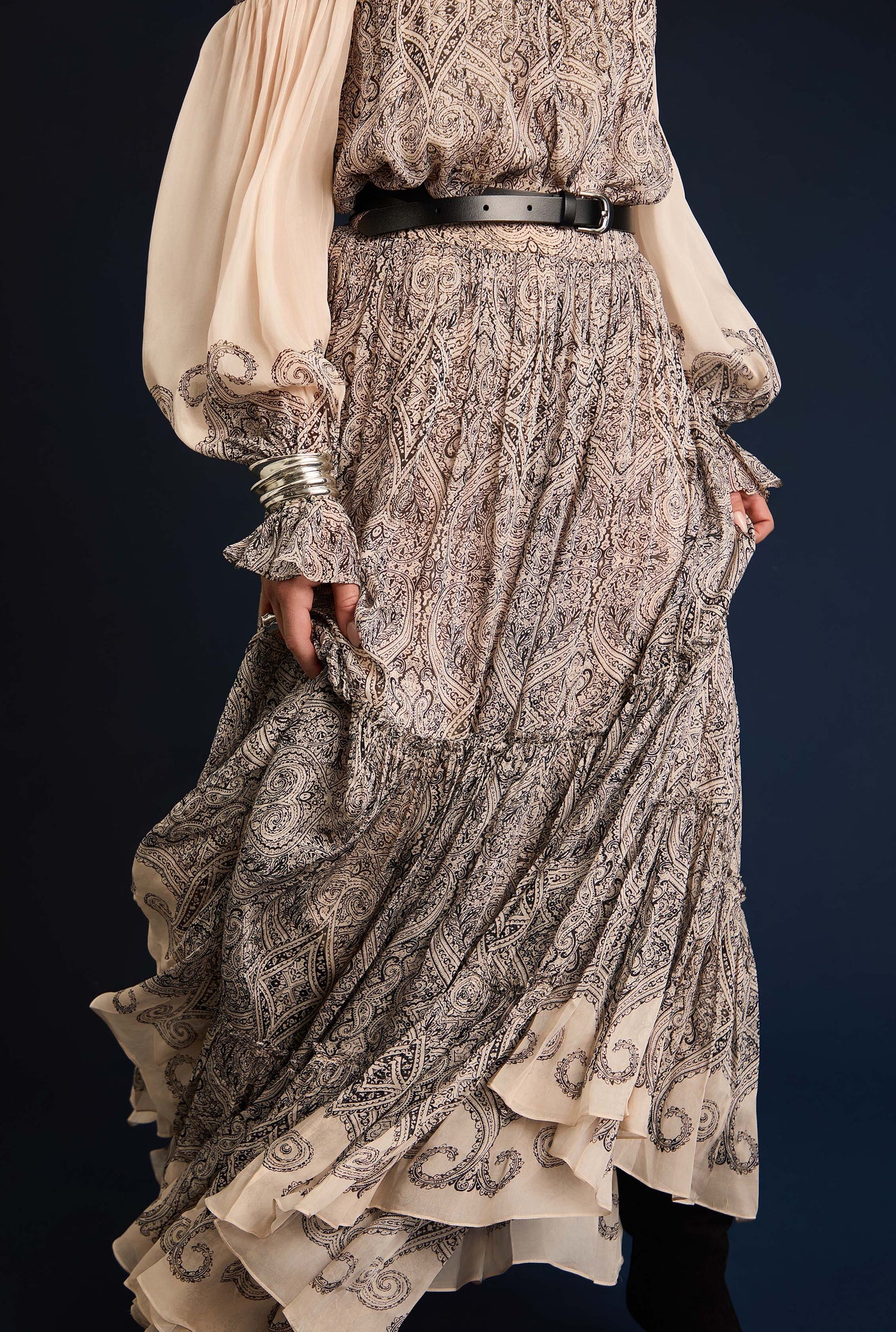 Chavi Tiered Maxi Skirt