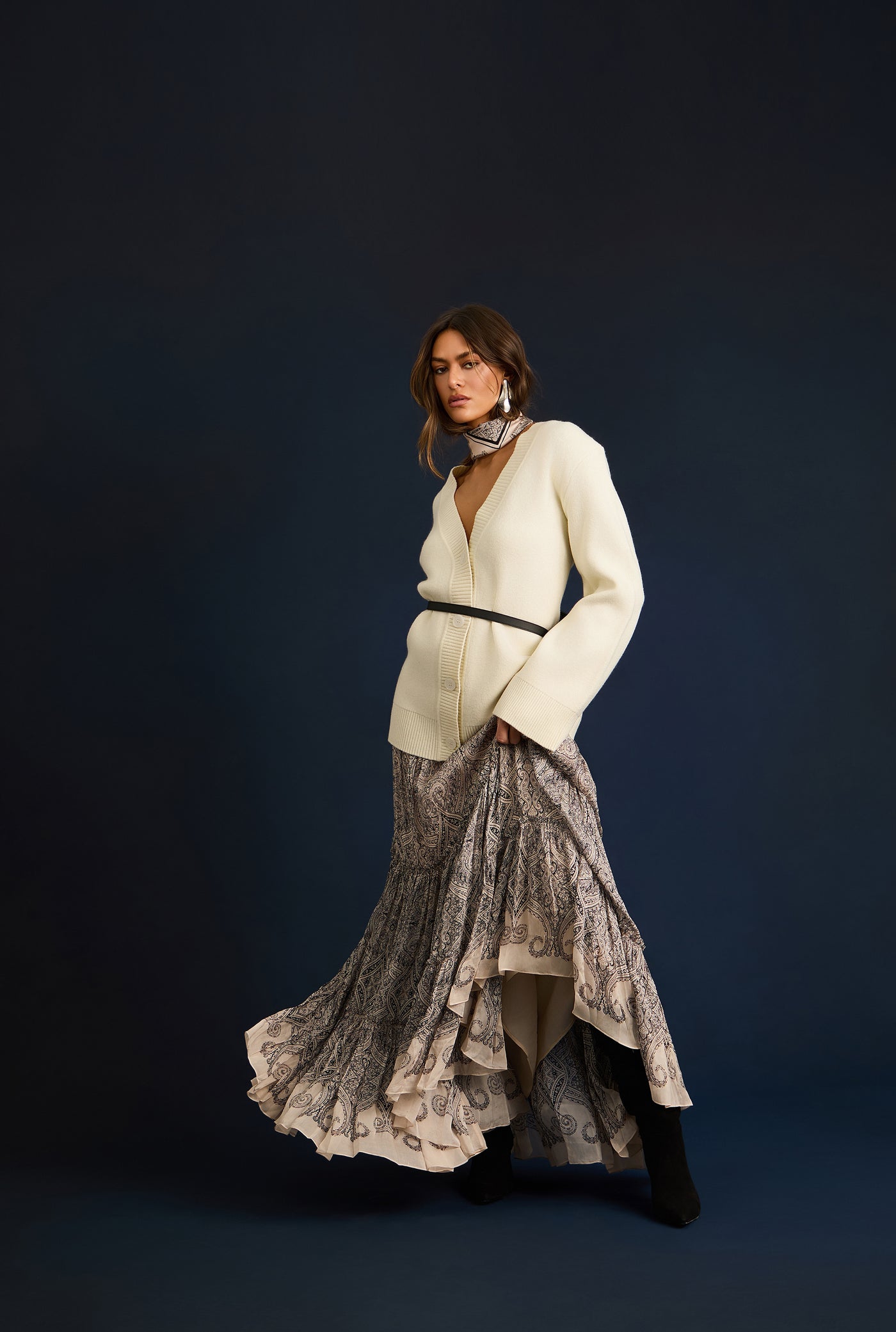 Chavi Tiered Maxi Skirt