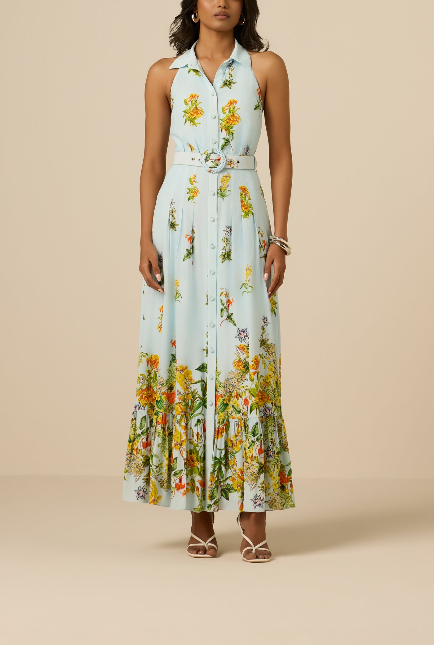 Amya Halter Buckle Maxi Dress