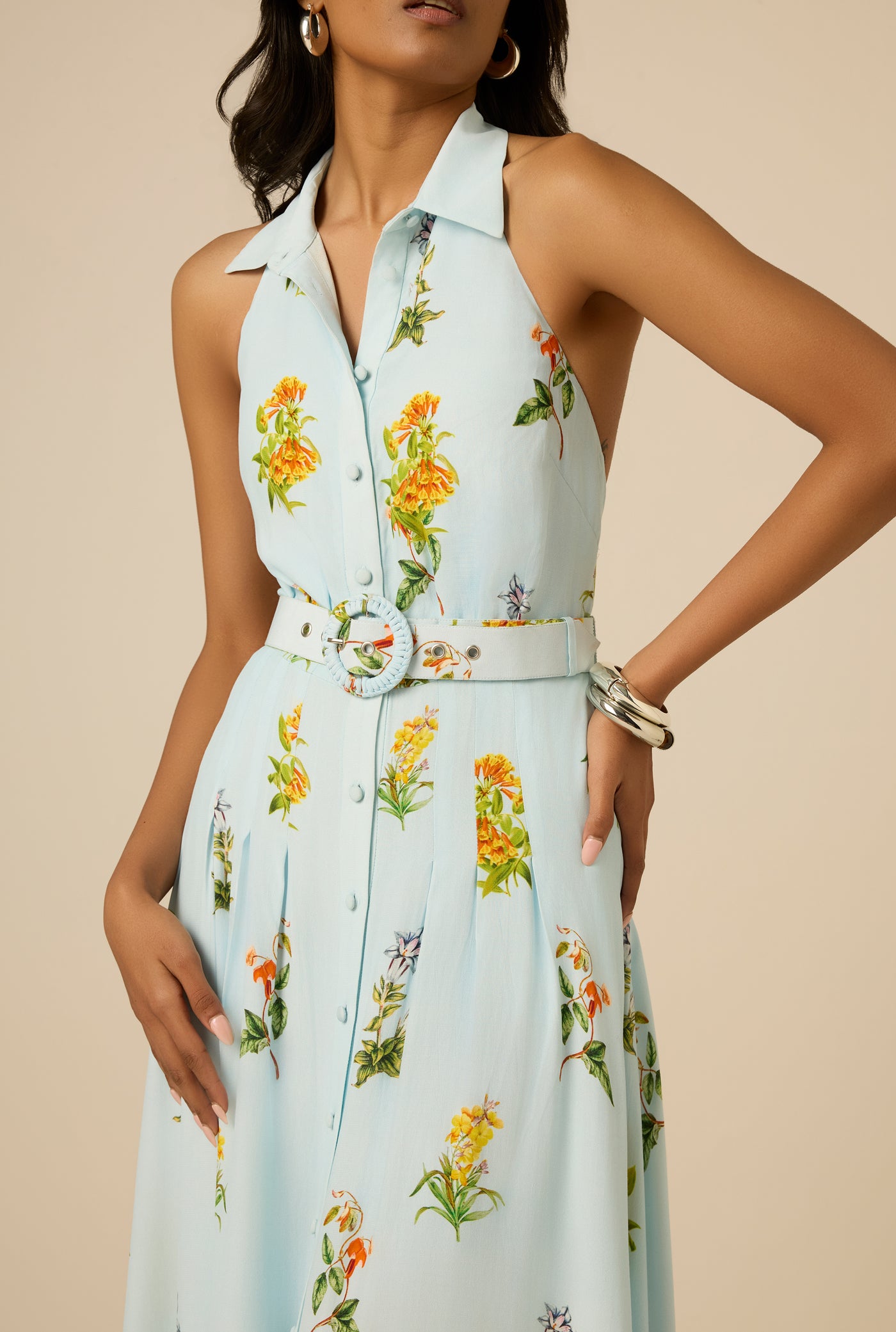 Amya Halter Buckle Maxi Dress XL