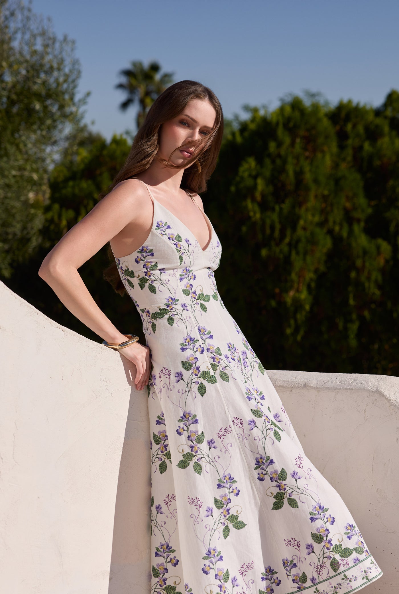 anya midi dress NICHOLAS Anya Sleeveless Paneled Maxi Dress in Red