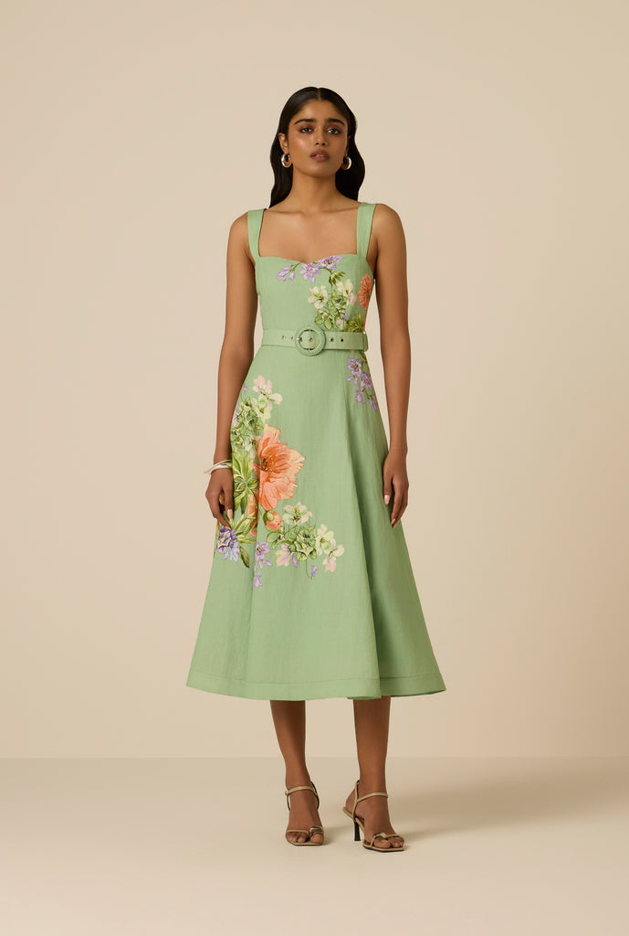 hemant and nandita green dress Cove Buckle Midi Dress XS