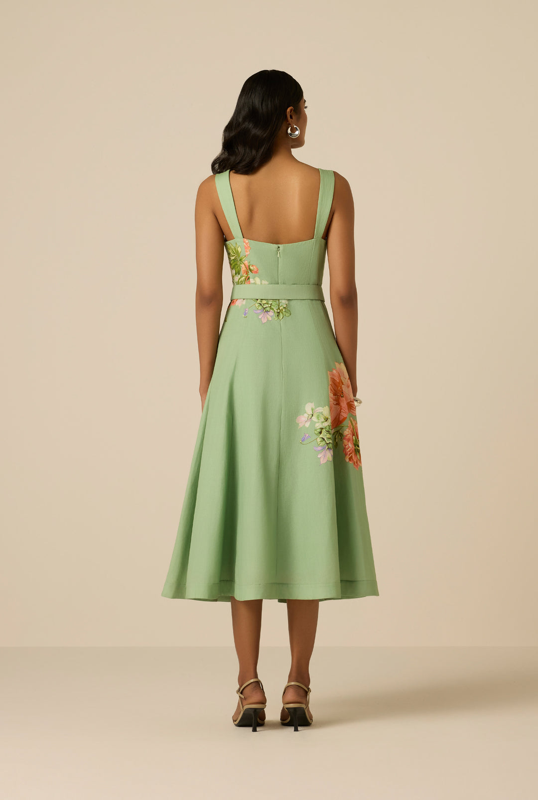 hemant and nandita green dress Zaria Long in Military the silhouette features a fitted bodice Ezra Pintuck Maxi Dress XL