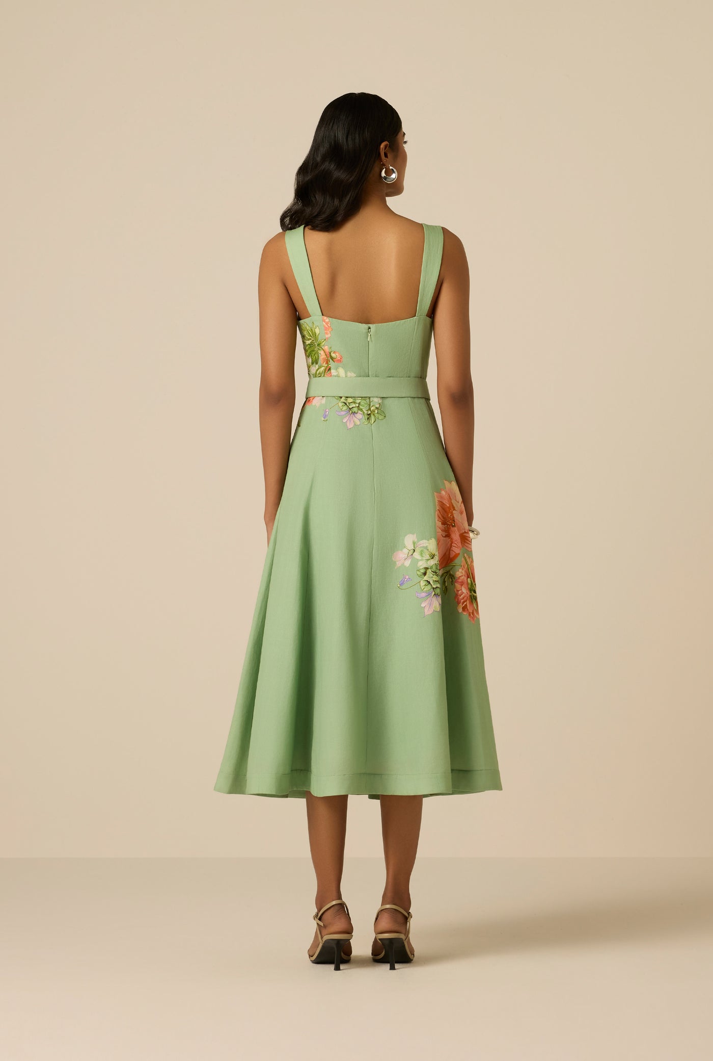 hemant and nandita green dress Cove Buckle Midi XS fluid drape HEMANT & NANDITA SEA GREEN
