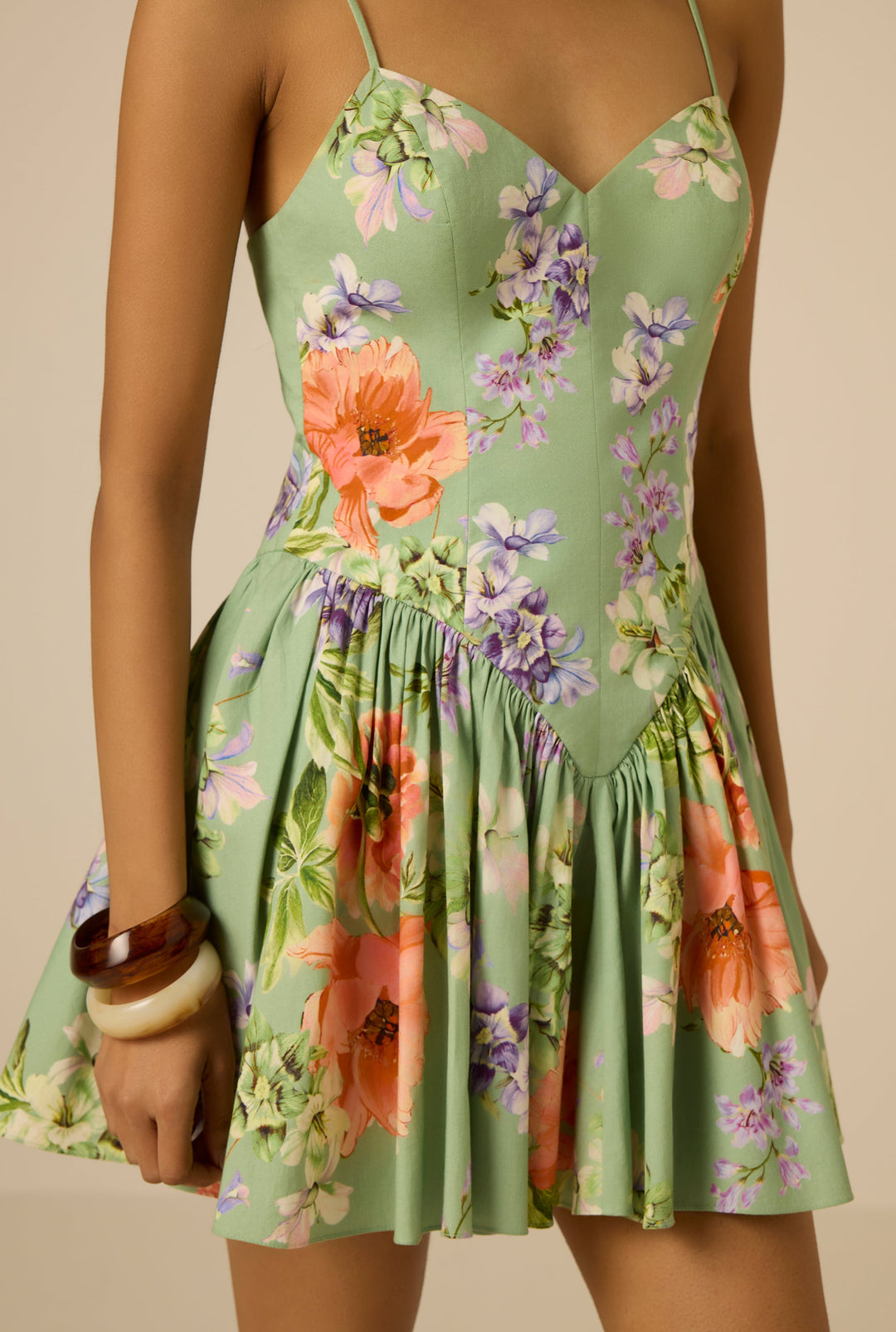 hemant nandita dress Runa Mini the Cove Maxi Dress from the Spring 26 Collection is crafted in viscose natural crepe in a green floral print Hemant & Nandita Niti Midi