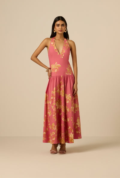 dani floral maxi dress Altar'd State | Dani Floral Maxi Dress | SKY-BLUE | Material: 100% Polyester, Lining: 100% Polyester