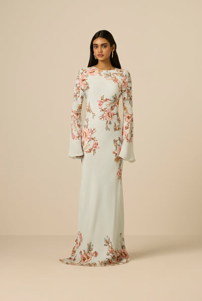 Ezra Tie-Back Maxi Dress L