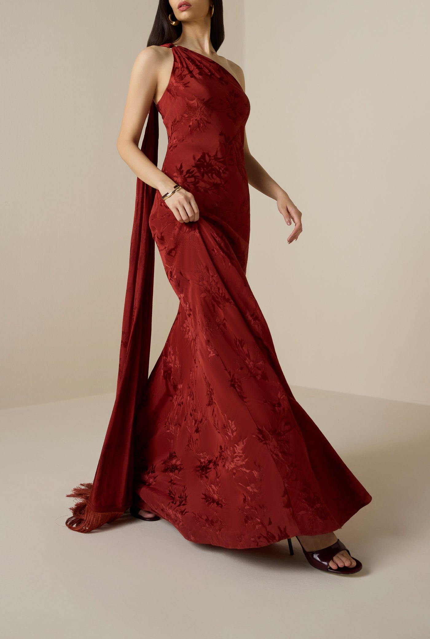 hemant and nandita maxi dress Aura One Shoulder Maxi Dress