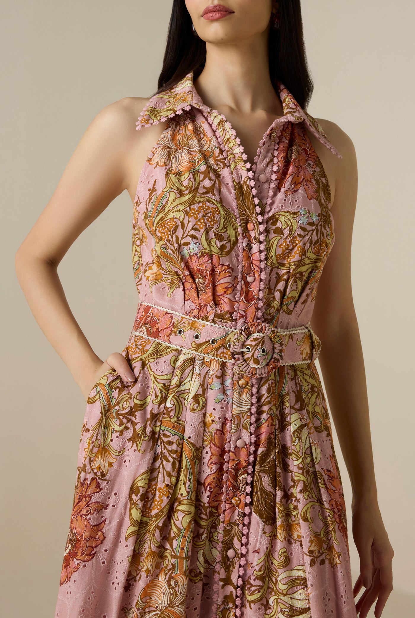 hemant and nandita long dress with buckle belt Hemant and Nandita Long Dress With Buckle Belt