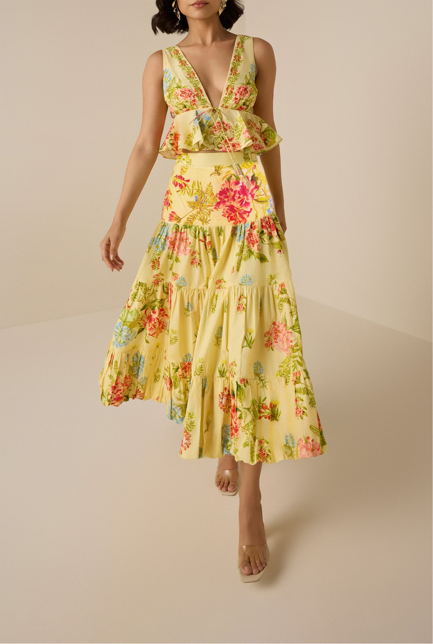 Dhun Horizontal Pleated Skirt