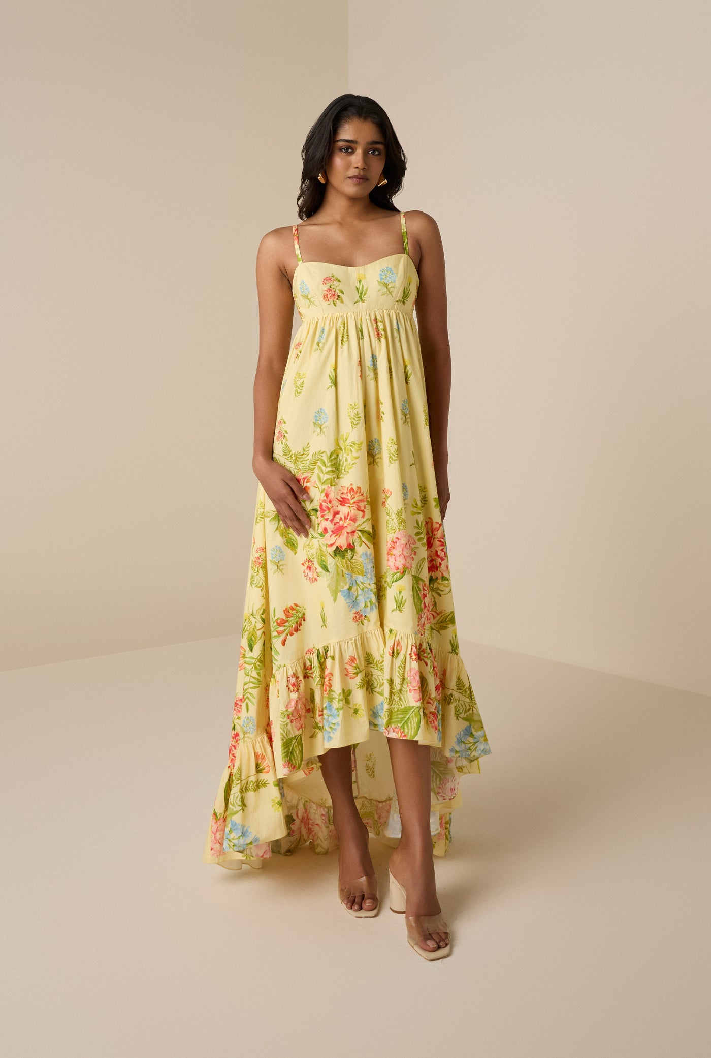 high low maxi dress in white hemant and nandita Hemant & Nandita High-Low Maxi Dress In White - 44% Off