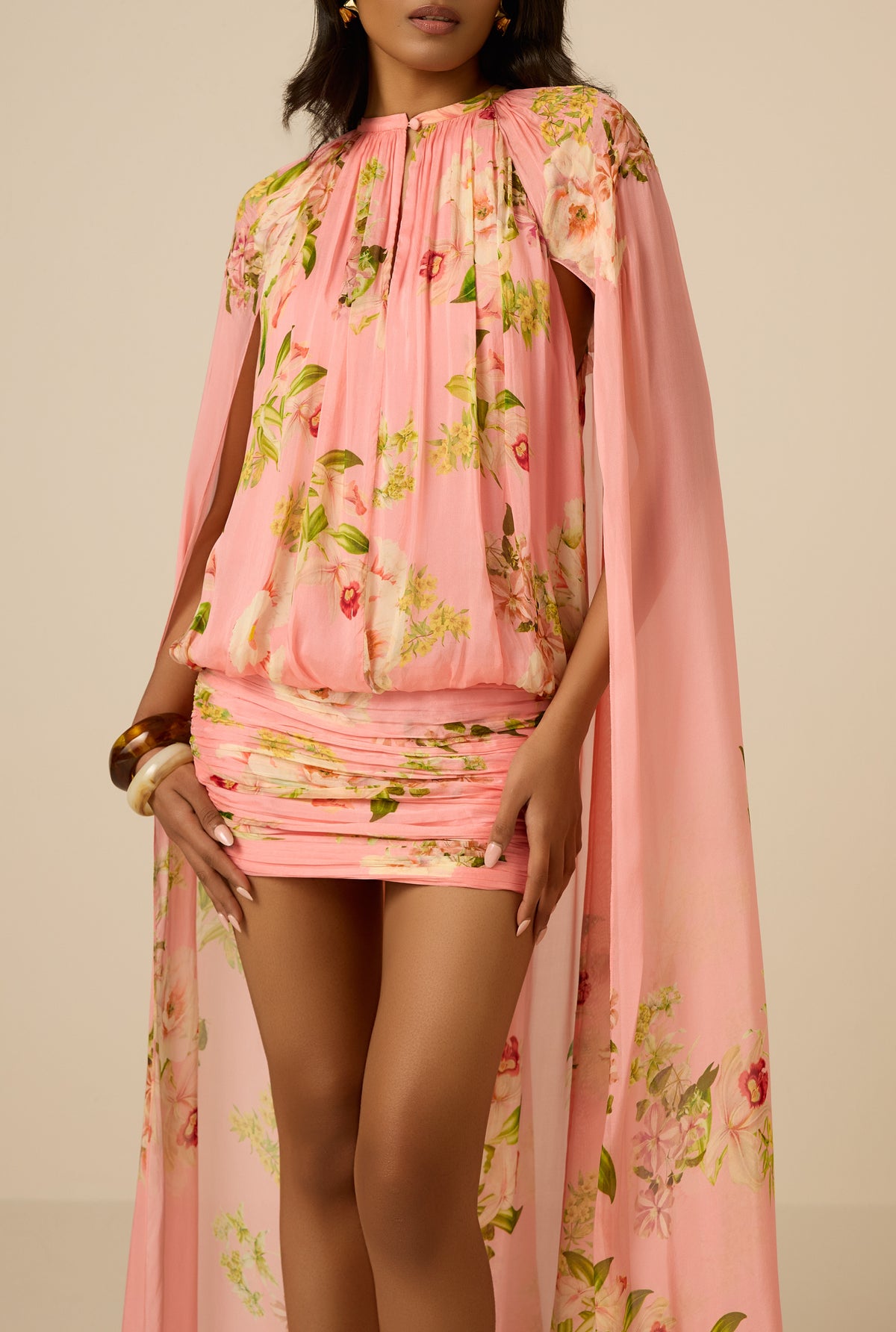 cape mini dress Lena Cape Mini Dress – Hemant & Nandita