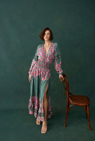 Sabi Plunged Long Dress