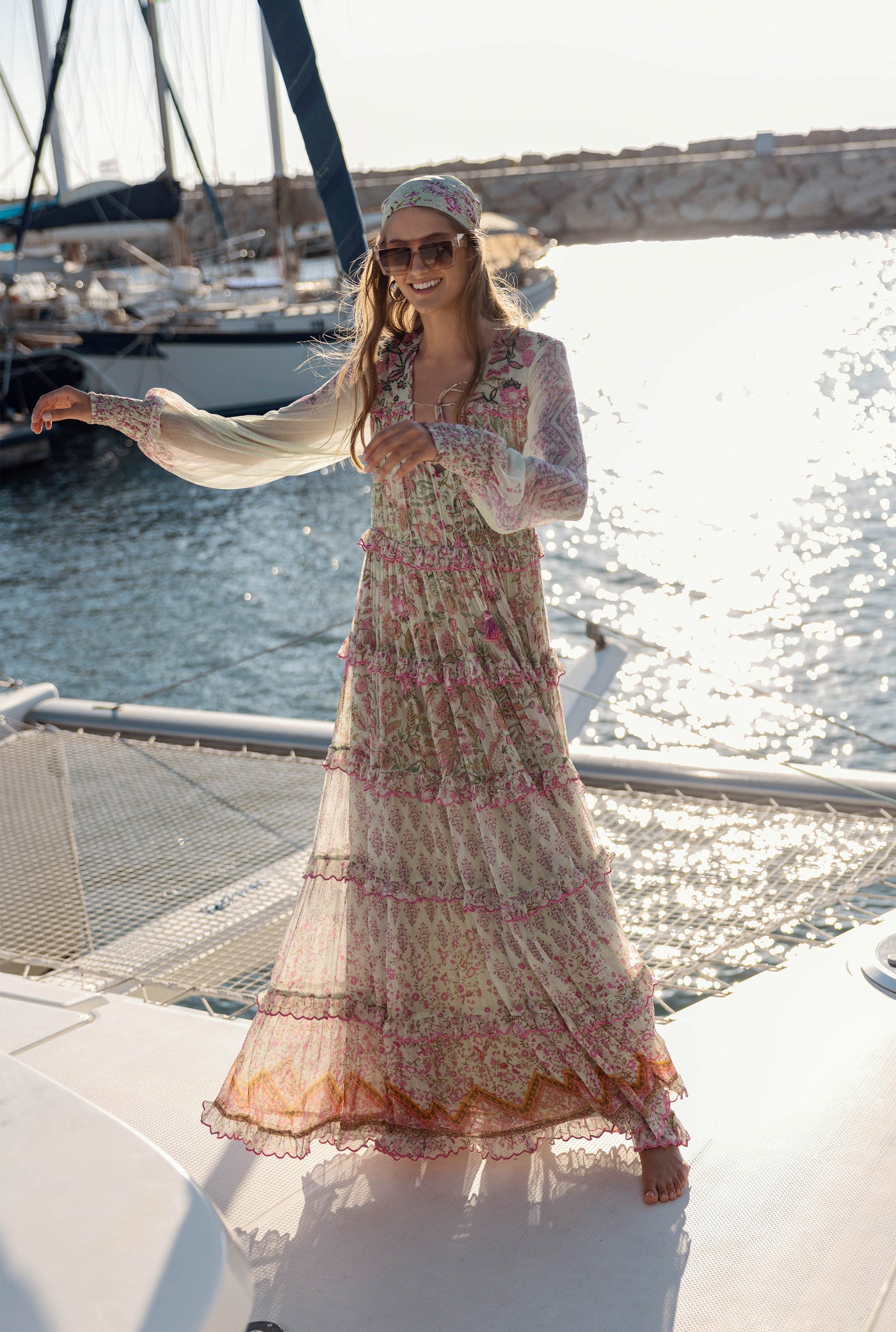 Nora Plunged Long Maxi Dress