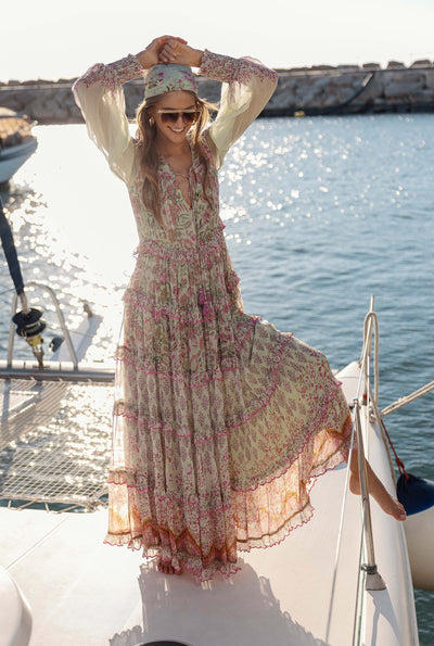 Nora Plunged Long Maxi Dress