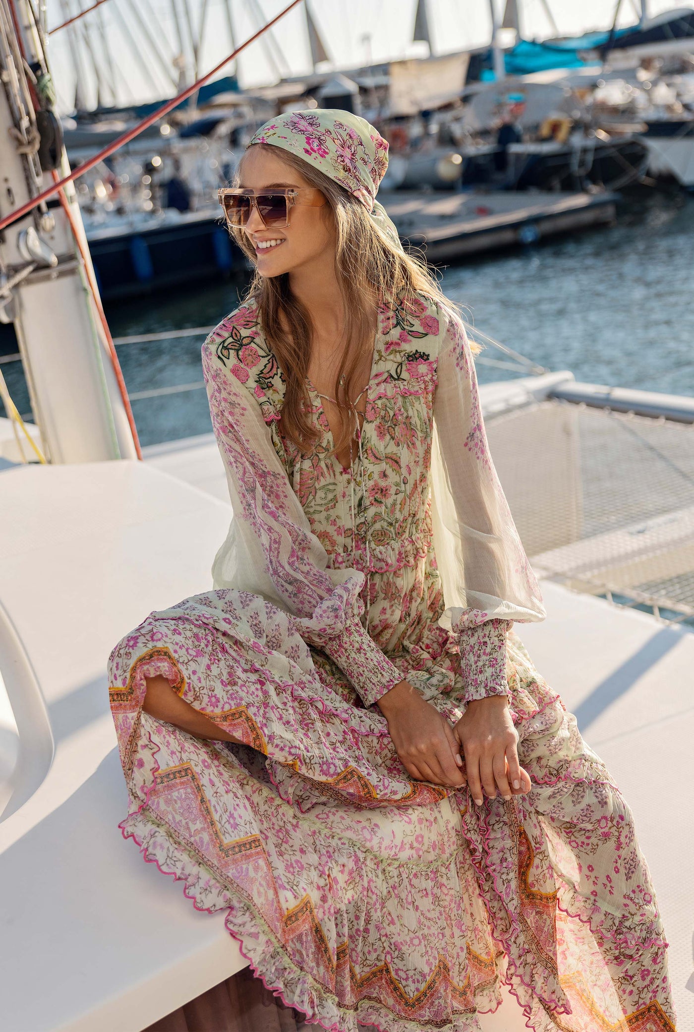 Nora Plunged Long Maxi Dress
